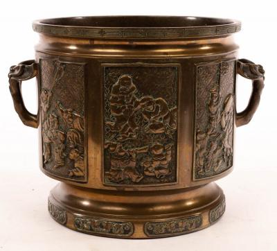 A Japanese bronze Hibachi,