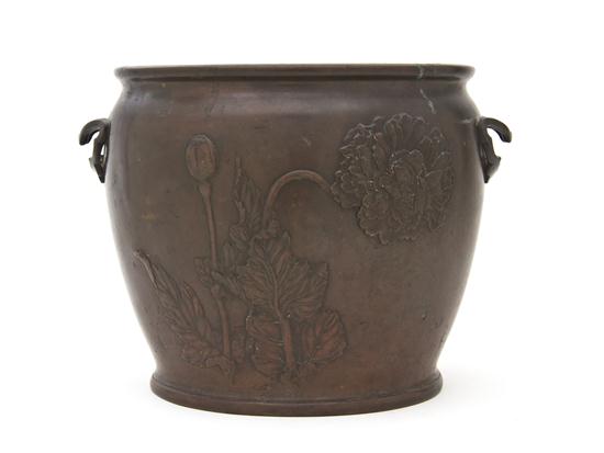 A Japanese Bronze Jardiniere having