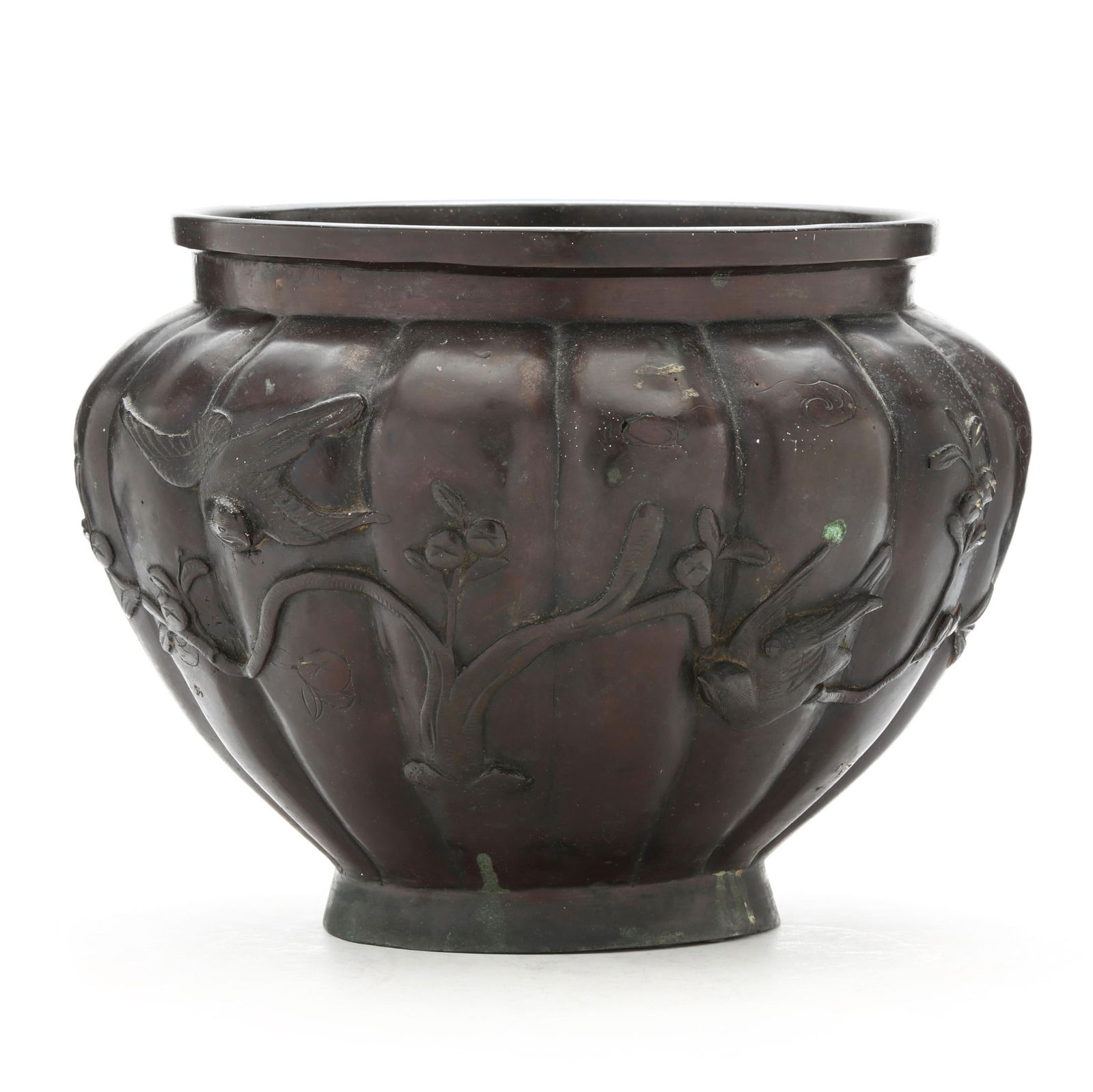 A JAPANESE BRONZE JARDINIEREA