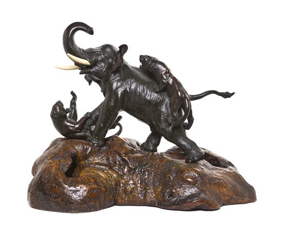 A Japanese Bronze Model of an