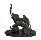 A Japanese Bronze Model of an