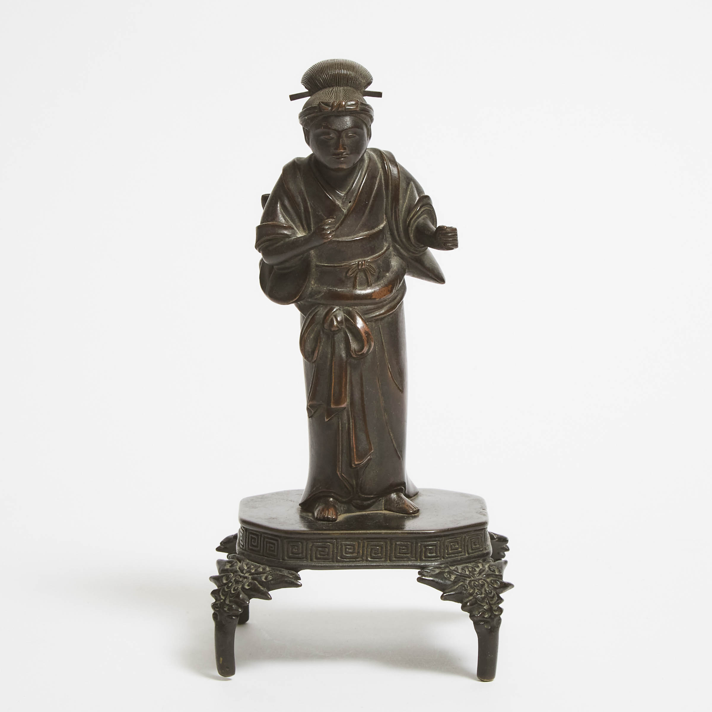 A Japanese Bronze Okimono of a