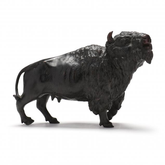 A JAPANESE BRONZE OKIMONO OF A