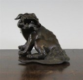 A Japanese bronze shi-shi ince