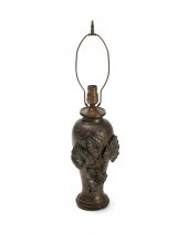 A JAPANESE BRONZE TABLE LAMP B