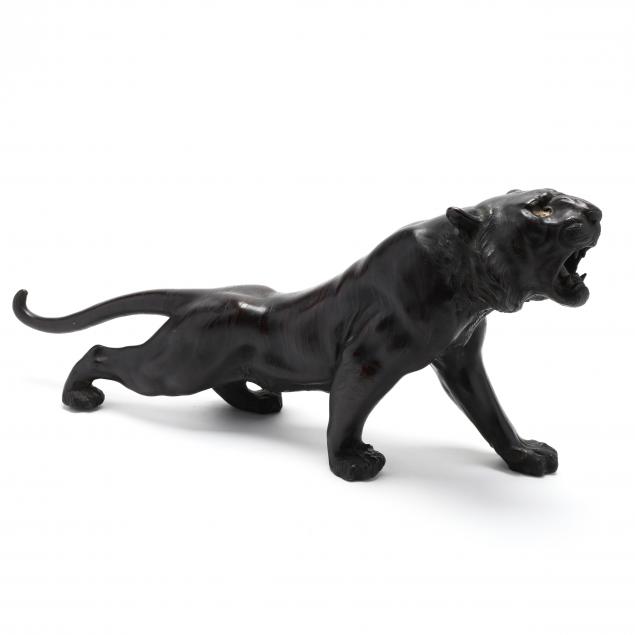 A JAPANESE BRONZE TIGER OKIMONO