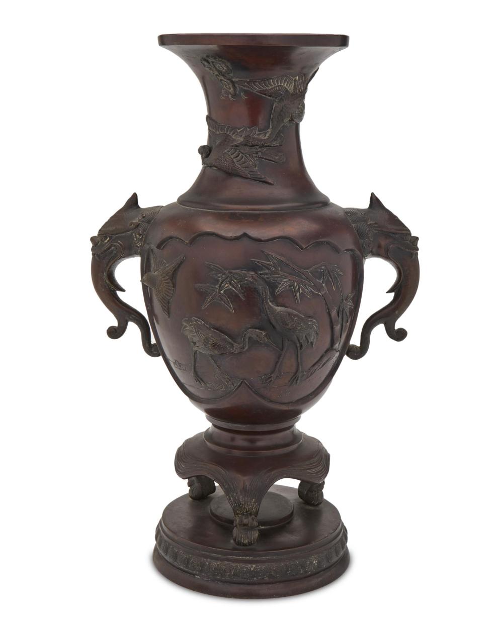 A JAPANESE BRONZE URNA Japanese