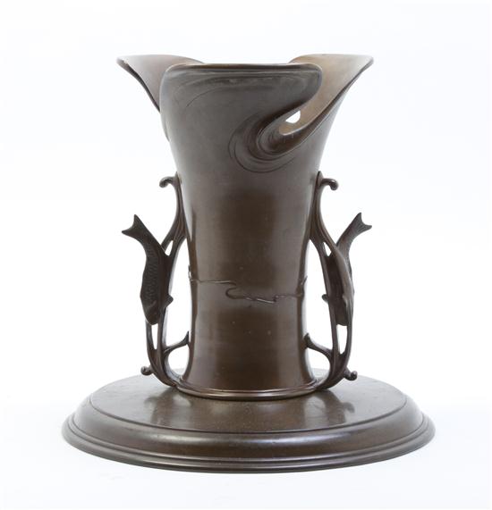 * A Japanese Bronze Vase having a