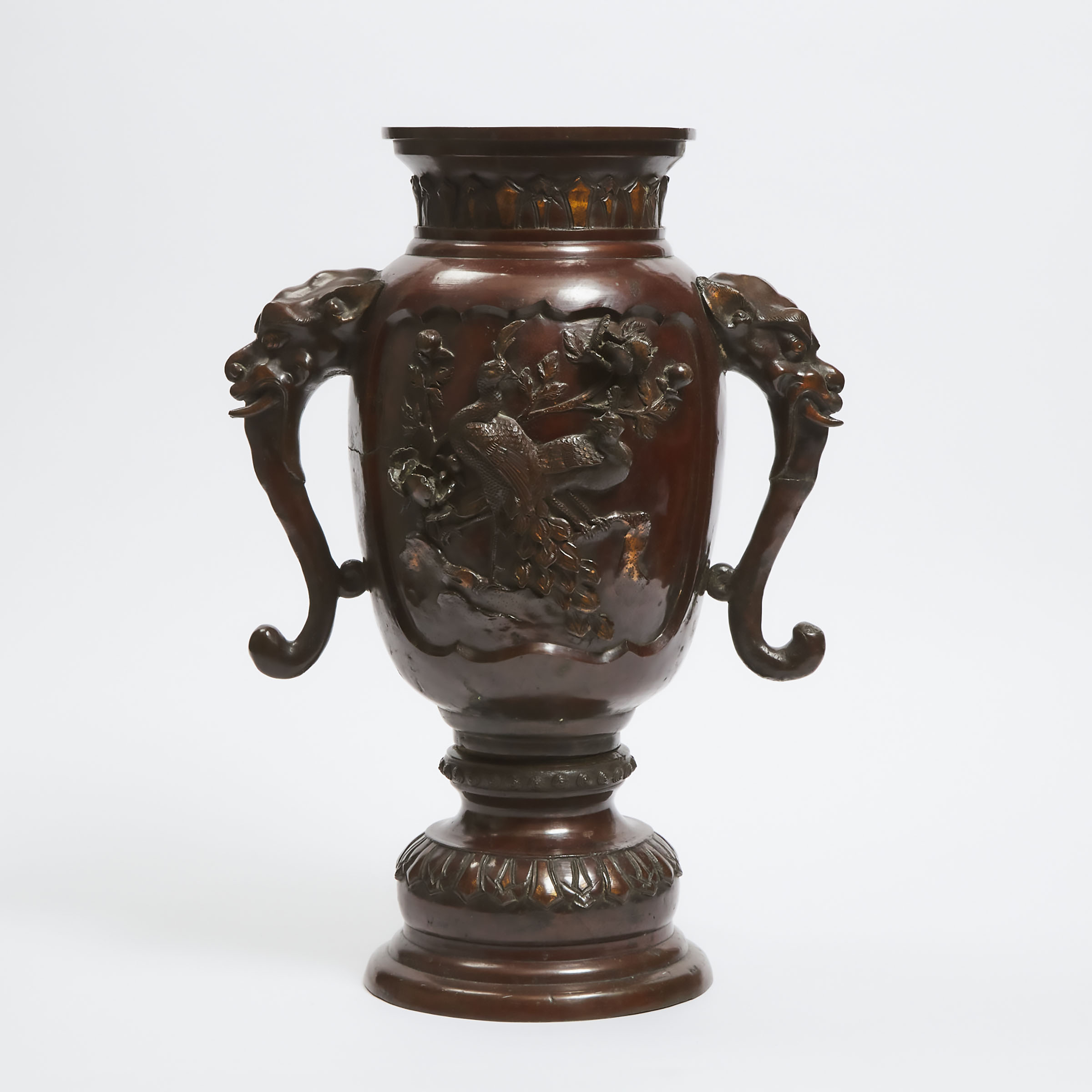 A Japanese Bronze Vase, Meiji