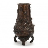 A JAPANESE BRONZE VASE WITH OC