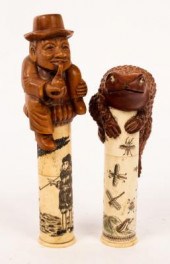 A Japanese carved boxwood and