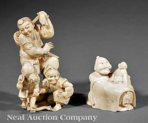 A Japanese Carved Ivory Erotica