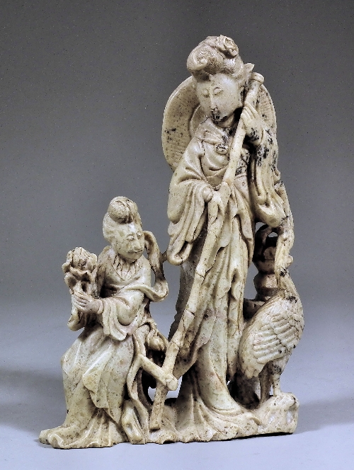 A Japanese carved soapstone