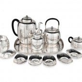 A Japanese Export Silver Tea S
