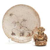 A JAPANESE FIGURAL WATER DROPP
