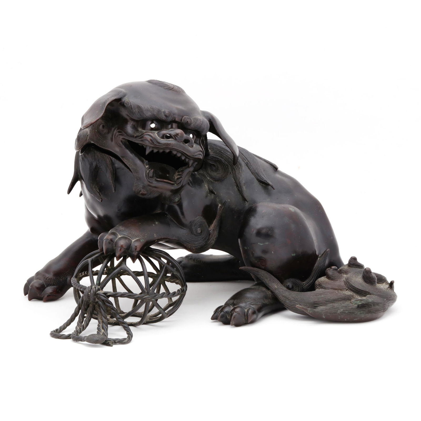 A JAPANESE FOO LION BRONZE  KORO 