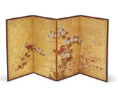A JAPANESE FOUR-PANEL BYOBU SC