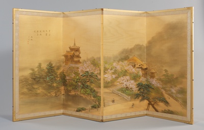A Japanese Four Panel Folding