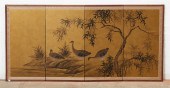 A JAPANESE FOUR PANEL SCREEN D