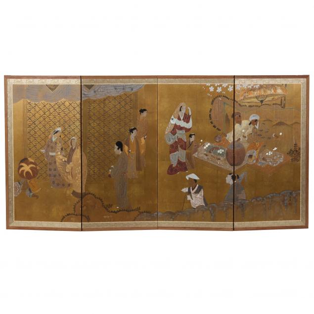 A JAPANESE FOUR-PANEL SCREEN 