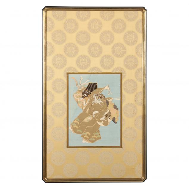 A JAPANESE FRAMED NOH DANCER FUKUSA