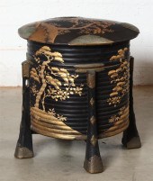 A JAPANESE GILT AND LACQUERED