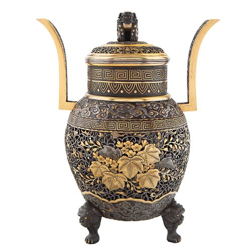 A JAPANESE GILT IRON KORO