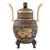 A JAPANESE GILT IRON KORO (INC