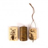 A Japanese gold lacquer five-c