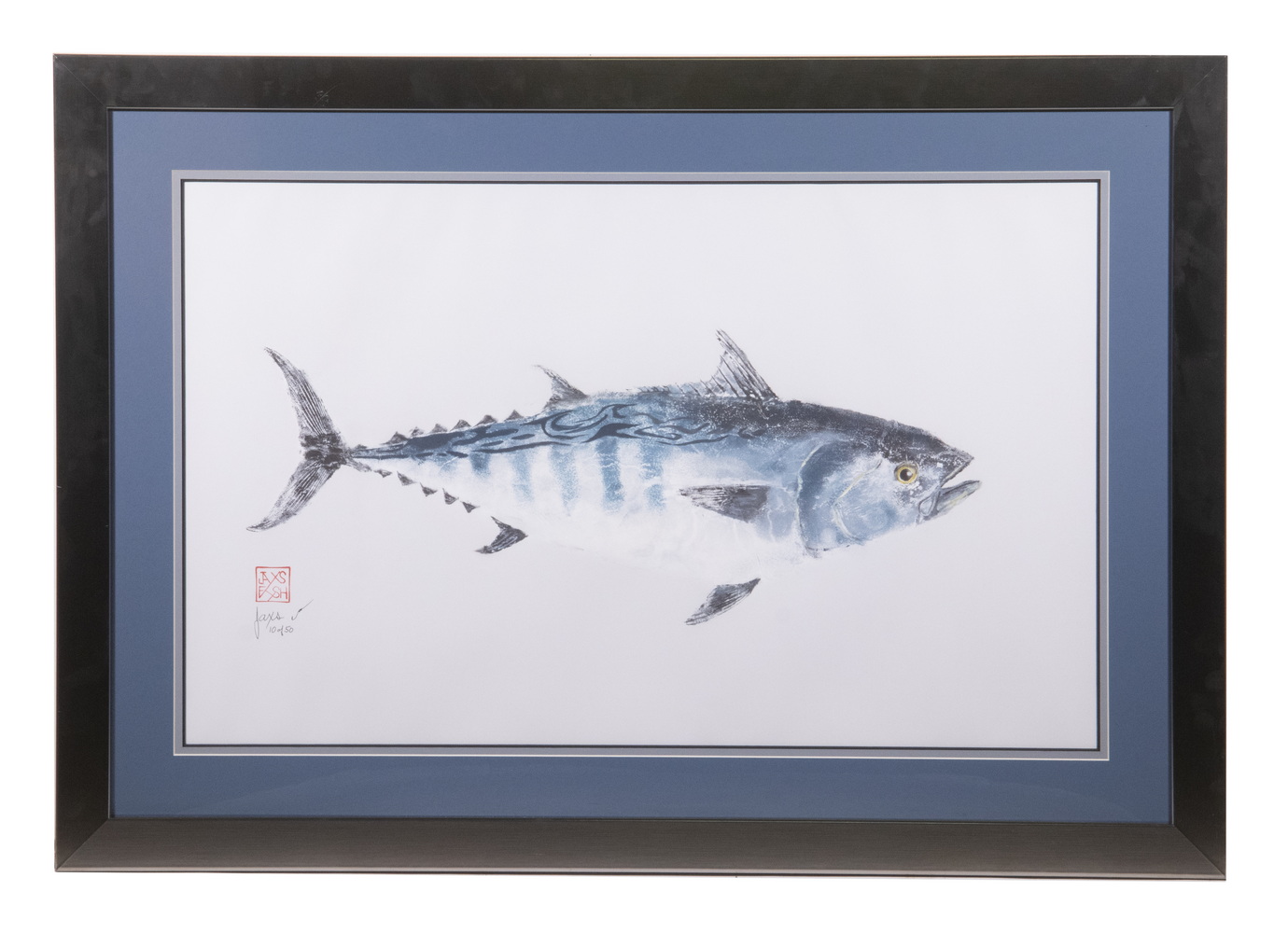 A JAPANESE GYOTAKU PRINT OF A FALSE