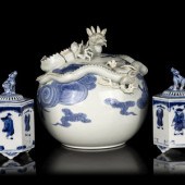 A Japanese Hirado-Style Blue a
