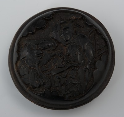A Japanese Horn Manju Netsuke