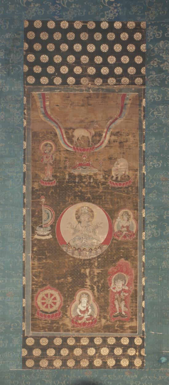 A Japanese Ink on Silk Scroll