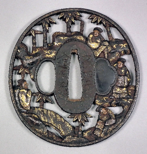 A Japanese iron tsuba (Soten