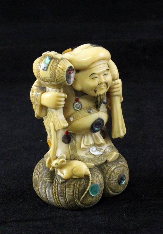 A Japanese ivory and shibayama