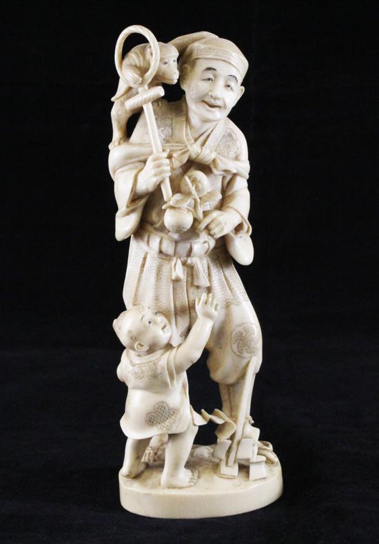 A Japanese ivory figure of a monkey