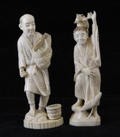 A Japanese ivory figure of a f