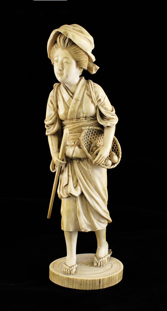 A Japanese ivory figure of a female