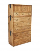 A JAPANESE KIRI WOOD TANSU CHE