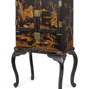A Japanese Lacquer Cabinet on Stand