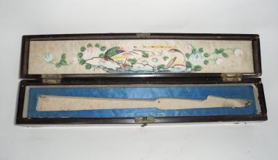 A Japanese lacquer fan box, with