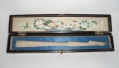 A Japanese lacquer fan box, wi