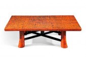A JAPANESE LACQUERED LOW OCCAS