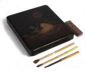 A JAPANESE LACQUERED SUZURIBAK