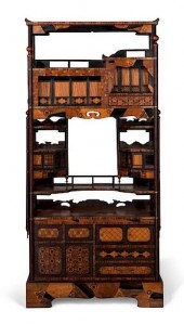 A JAPANESE MARQUETRY INLAID ET