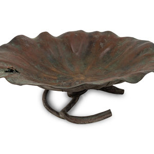 A Japanese Meiji Bronze Lotus