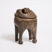 A Japanese Mingei Wood Foo Lio