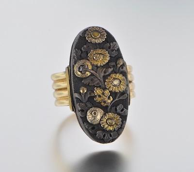 A Japanese Mixed Metal Kashira Ring