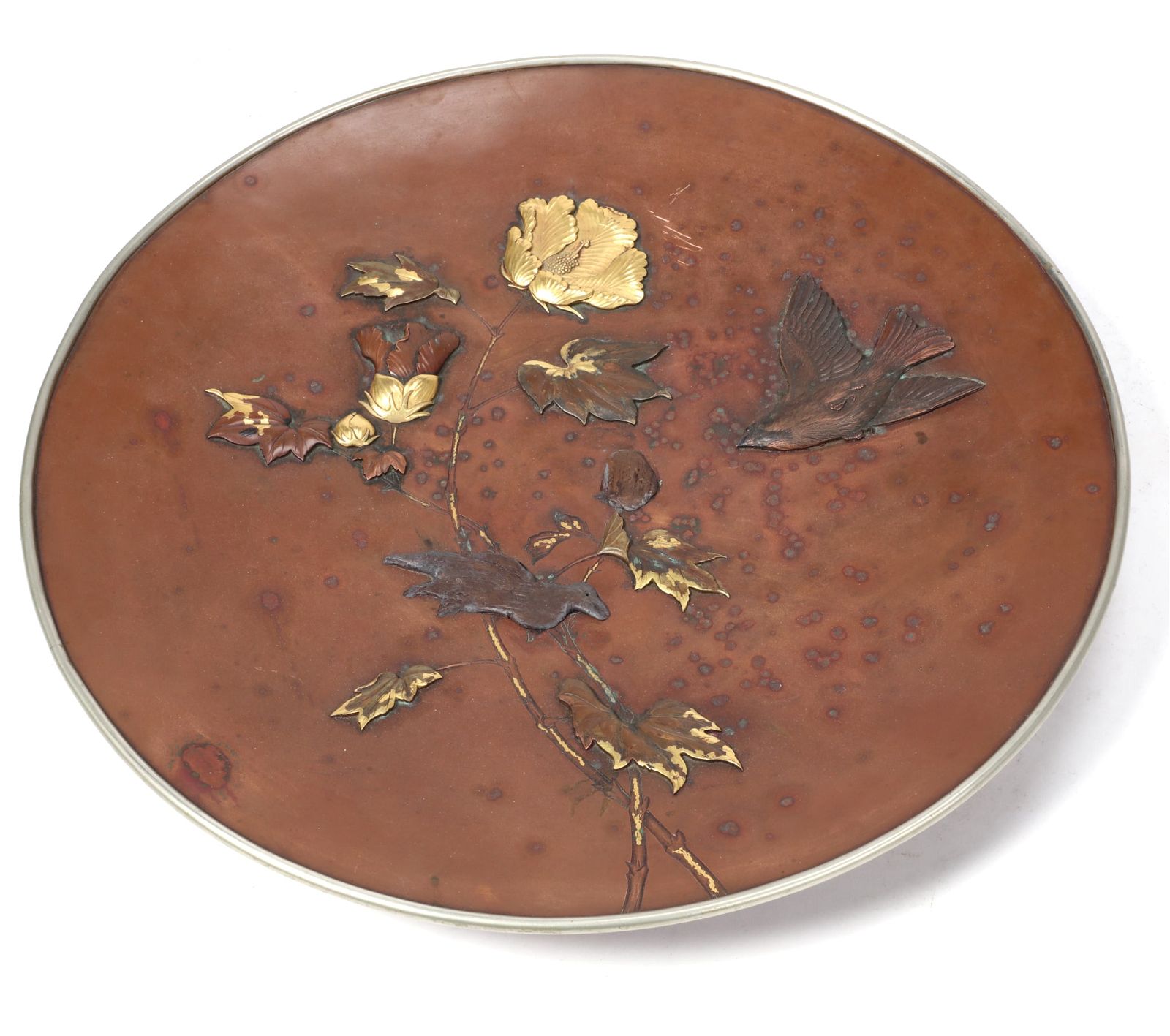 A JAPANESE MIXED METAL TRAYA