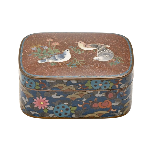 A Japanese oblong cloisonne